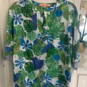 Vilagallo Anabella leaf print dress tunic top